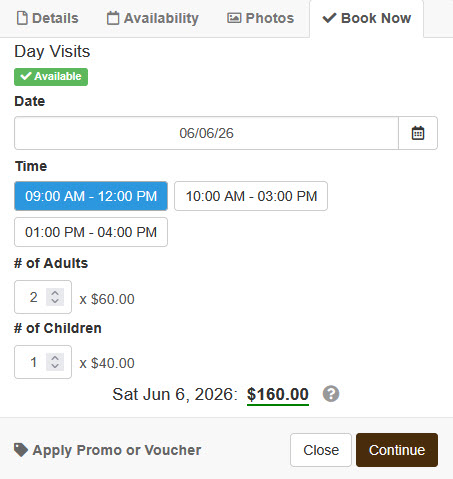 Dav Visit booking form